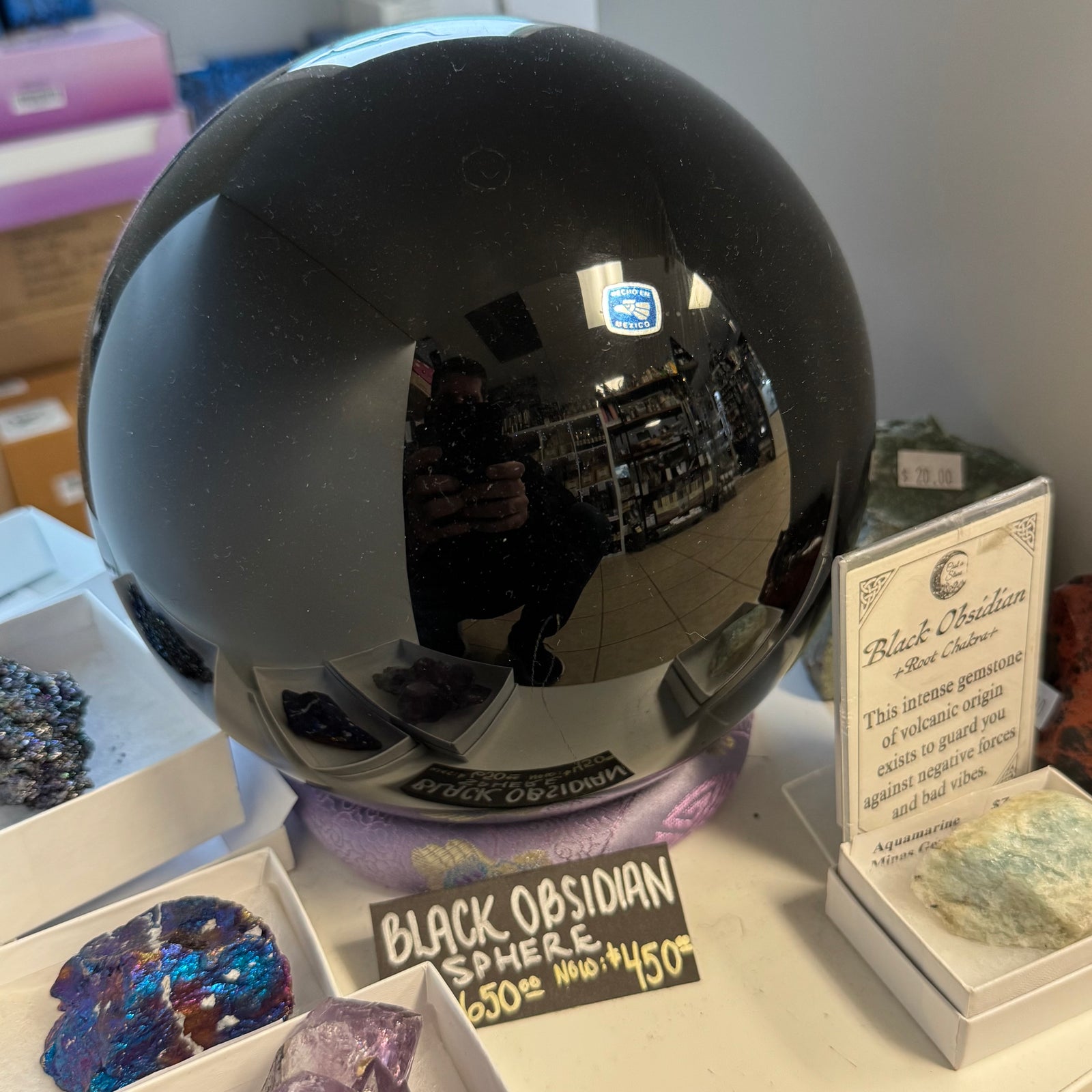 Black Obsidian Gemstone Sphere