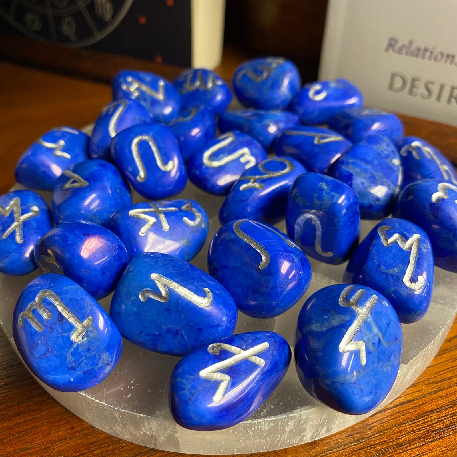 Theban Alphabet Runes Stones in Turquenite