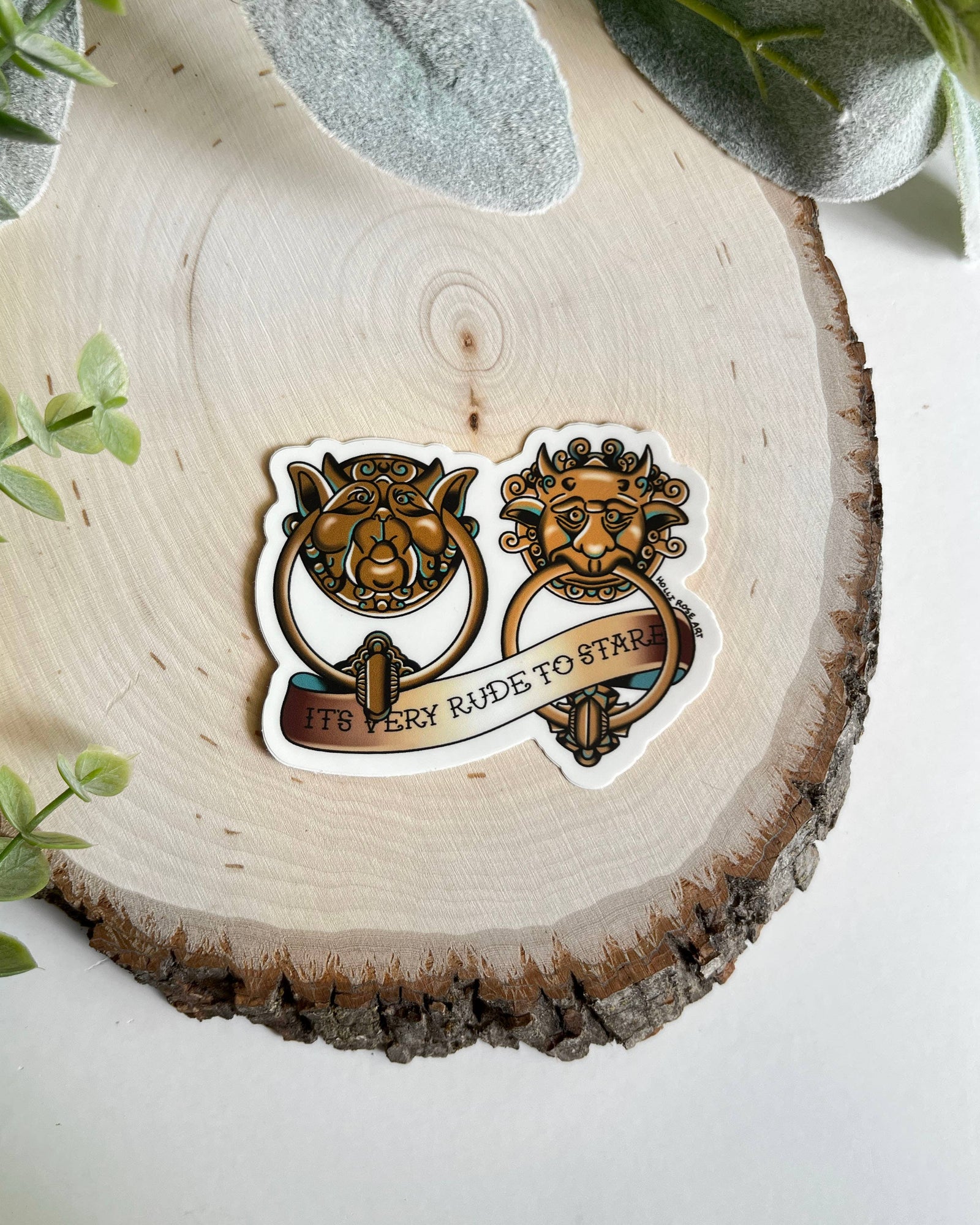 Rude to Stare Doorknockers Labyrinth Sticker