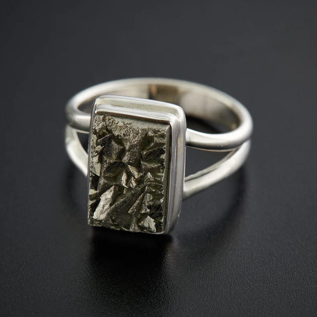 Pyrite Druzy Sterling Silver Ring