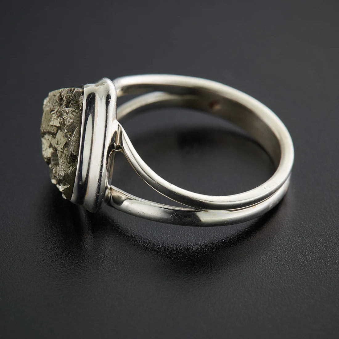 Pyrite Druzy Sterling Silver Ring