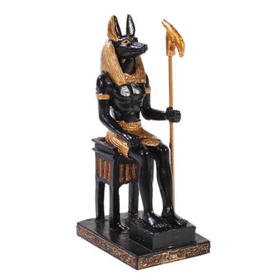 Anubis on Throne – Mini Egyptian God of Death Statue