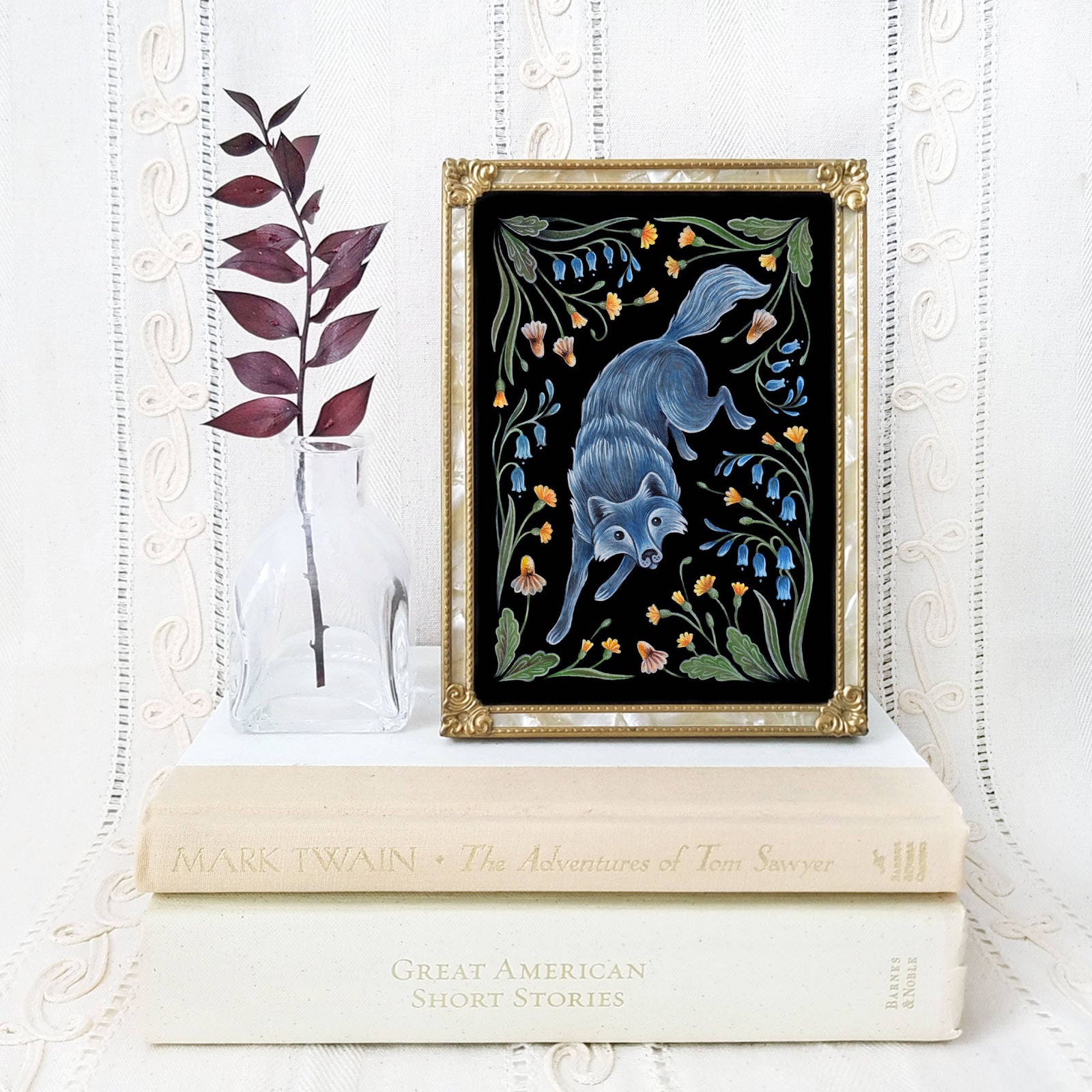 Wolf Art Print Folk Decor Print