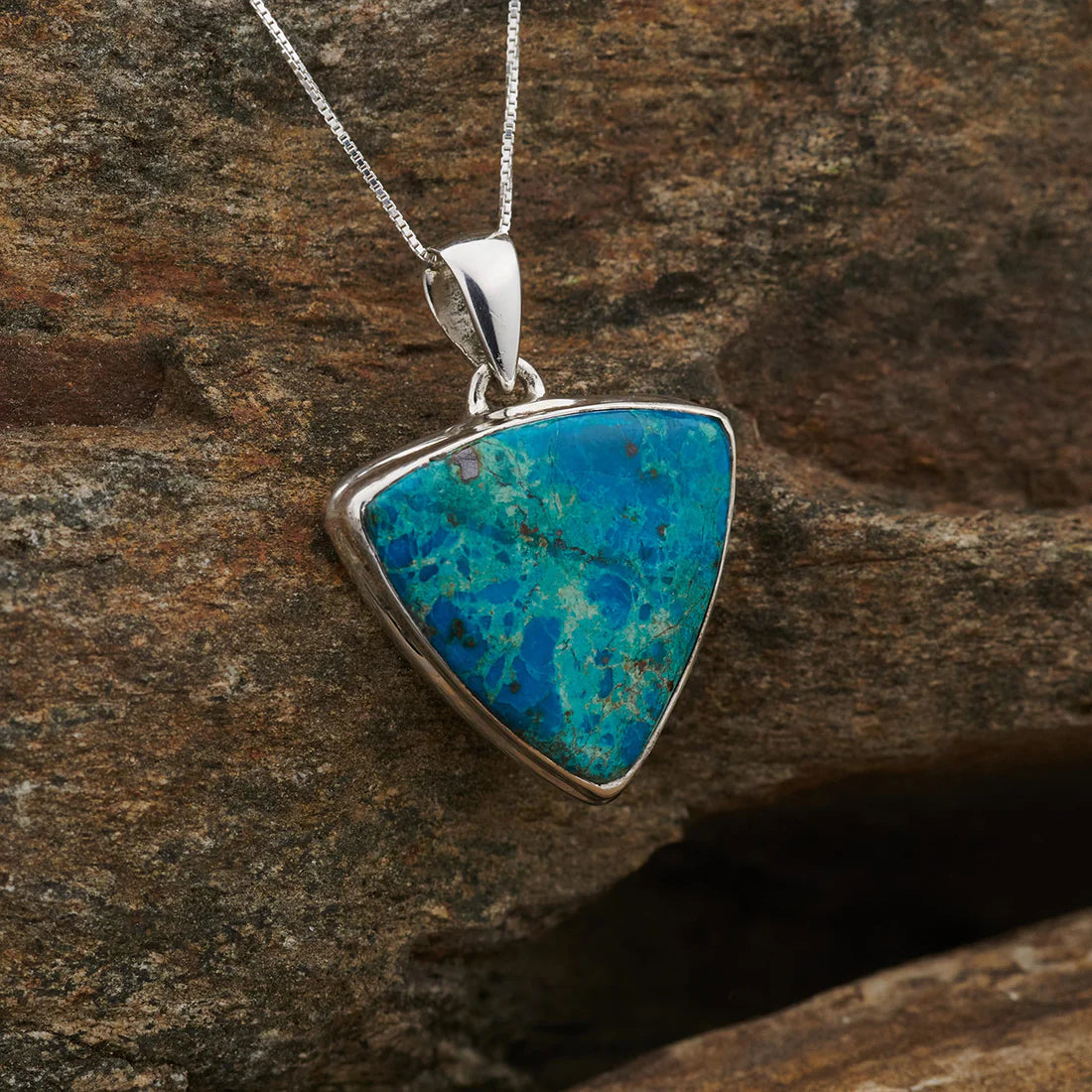 Chrysocolla Sterling Silver Pendant