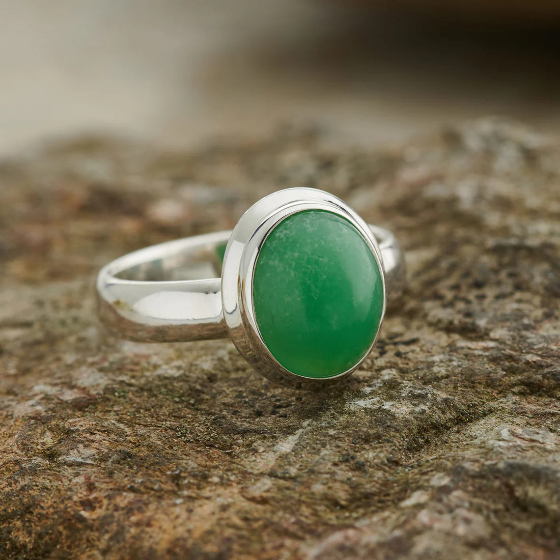 Chrysoprase Ring in Sterling Silver