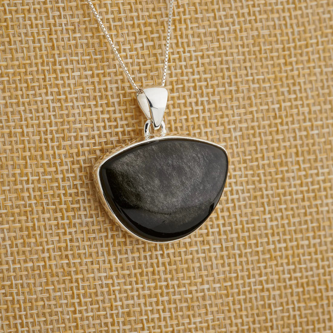 Silver Sheen Obsidian Sterling Silver Pendant