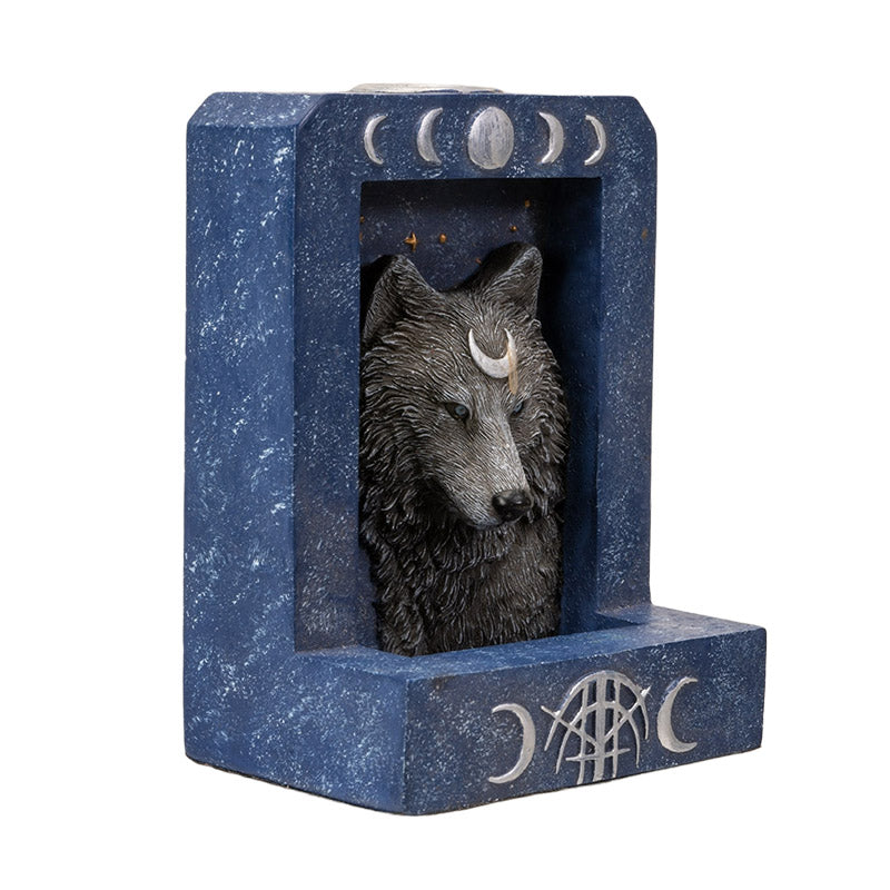 Moon Phase Wolf Backflow Incense Burner