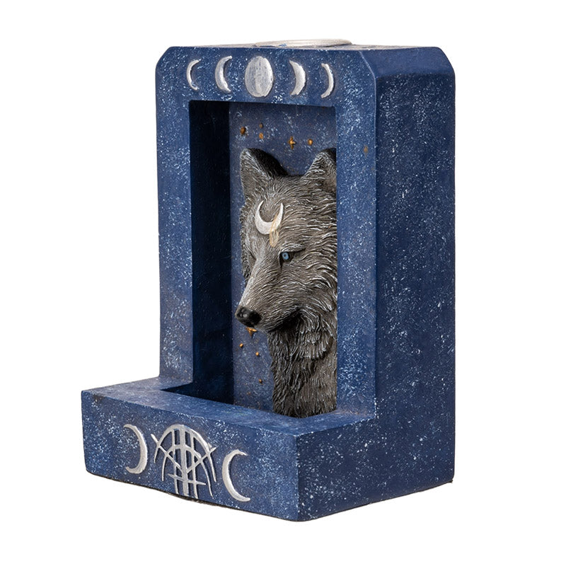 Moon Phase Wolf Backflow Incense Burner