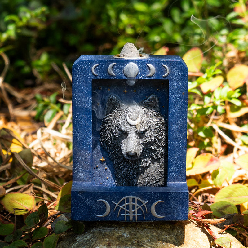 Moon Phase Wolf Backflow Incense Burner