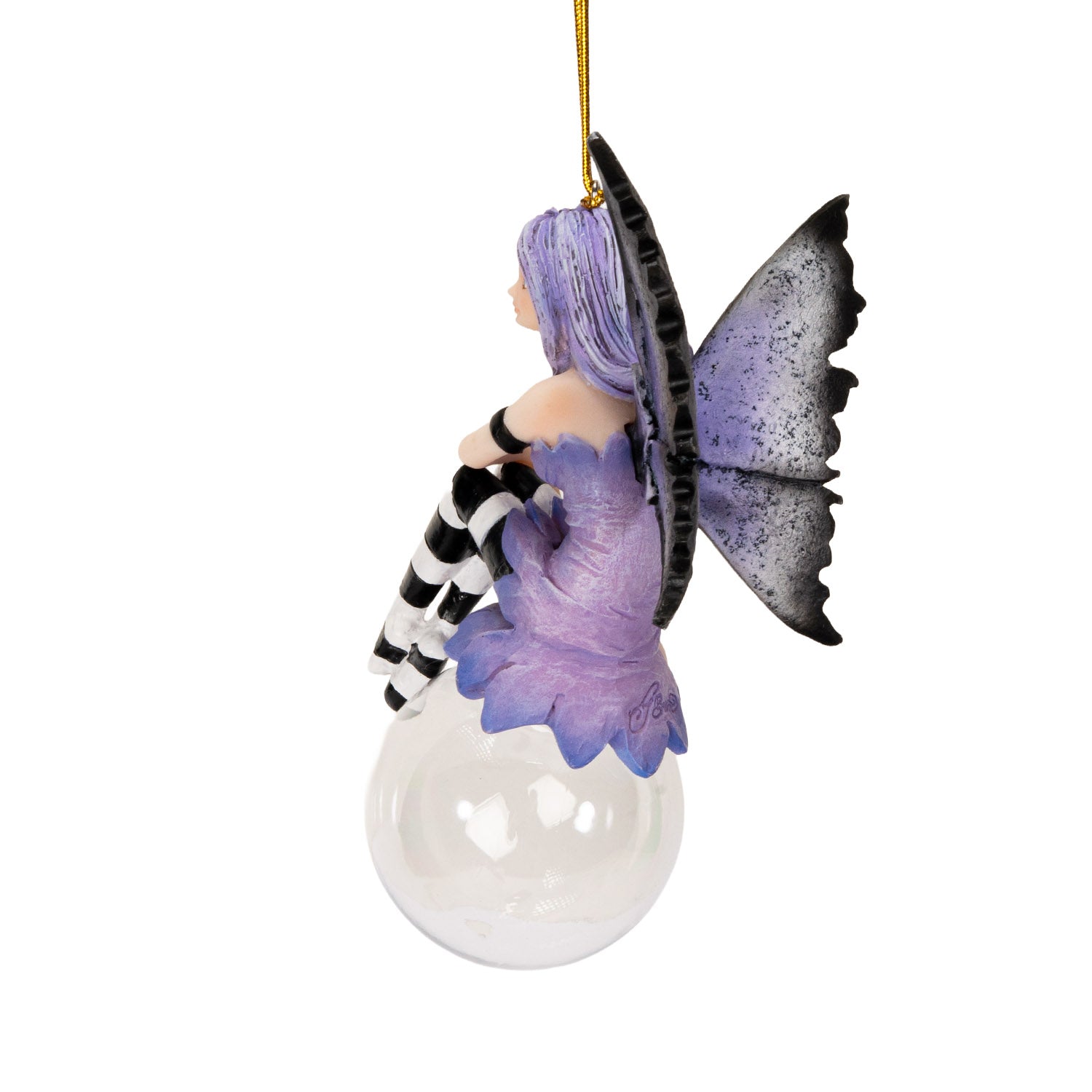 Lissette Bubble Rider Fairy Ornament by Amy Brown – Whimsical Fantasy Resin & Glass Hanging Décor