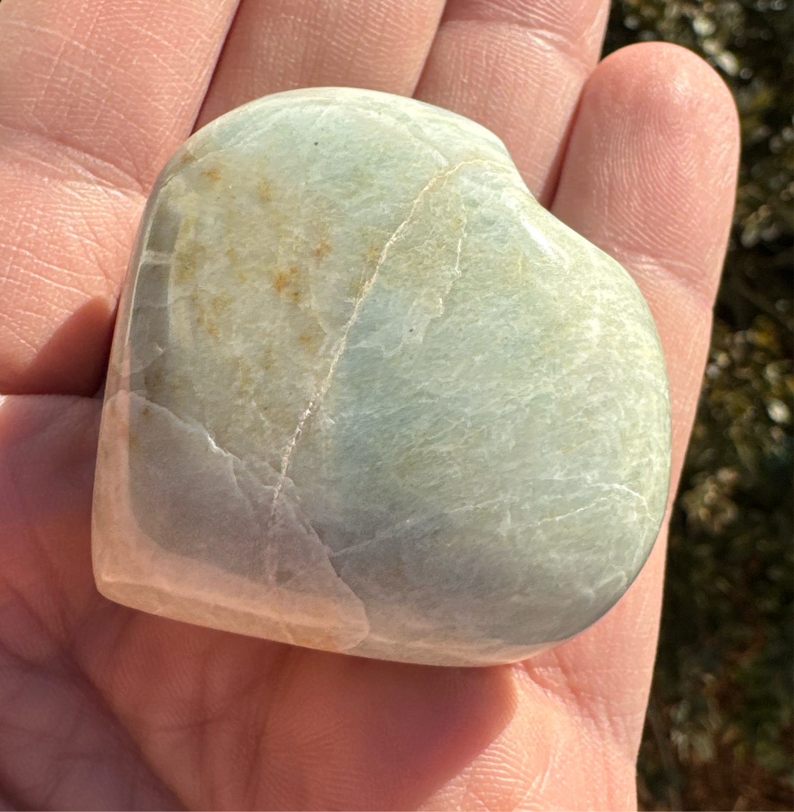 Aquamarine Puffy Gemstone Heart