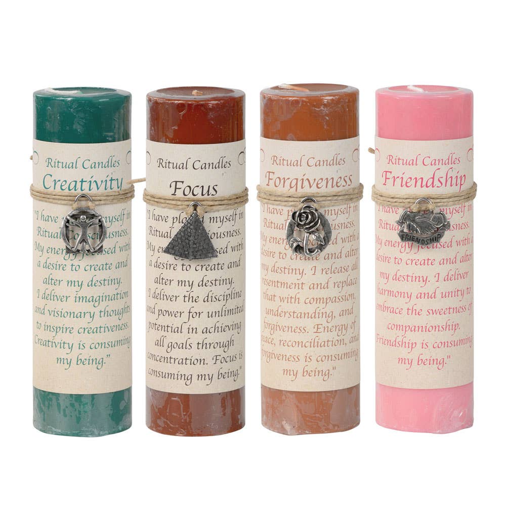 Ritual Pewter Pendant Candle 6"