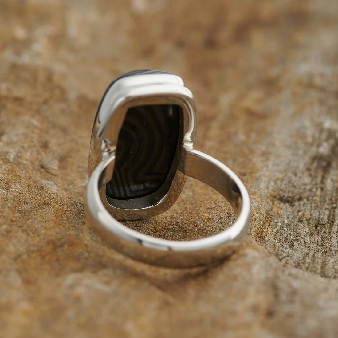 Psilomelane Sterling Silver Ring