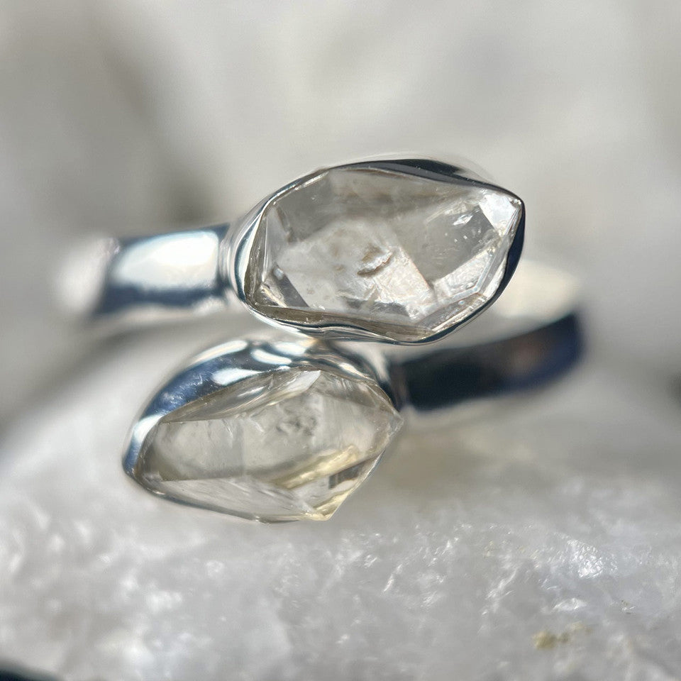 Herkimer Diamond with Herkimer Diamond Sterling Silver Ring