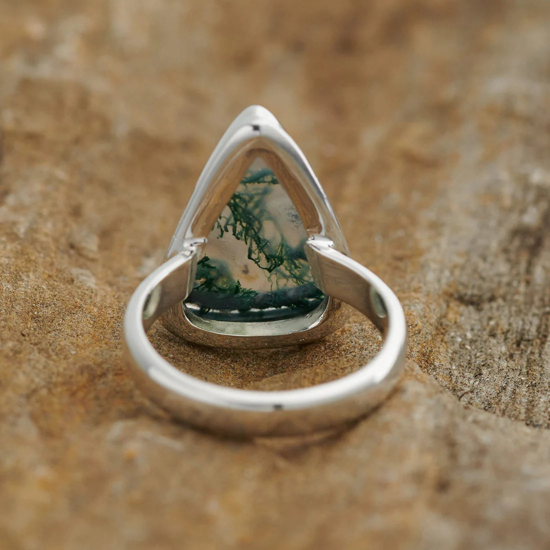 MOSS AGATE Sterling Silver Ring - Assorted Sizes