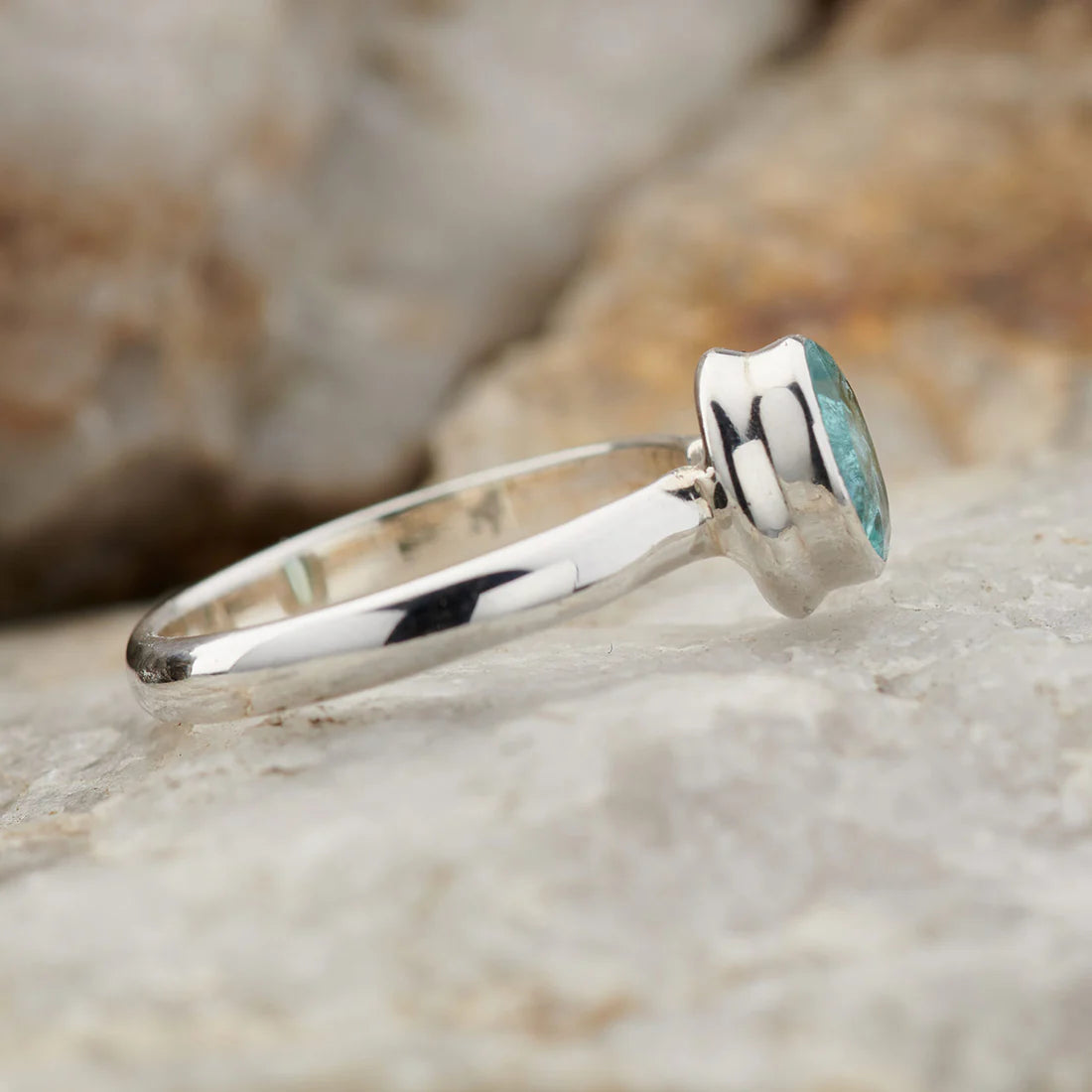 Blue Apatite Sterling Silver Ring