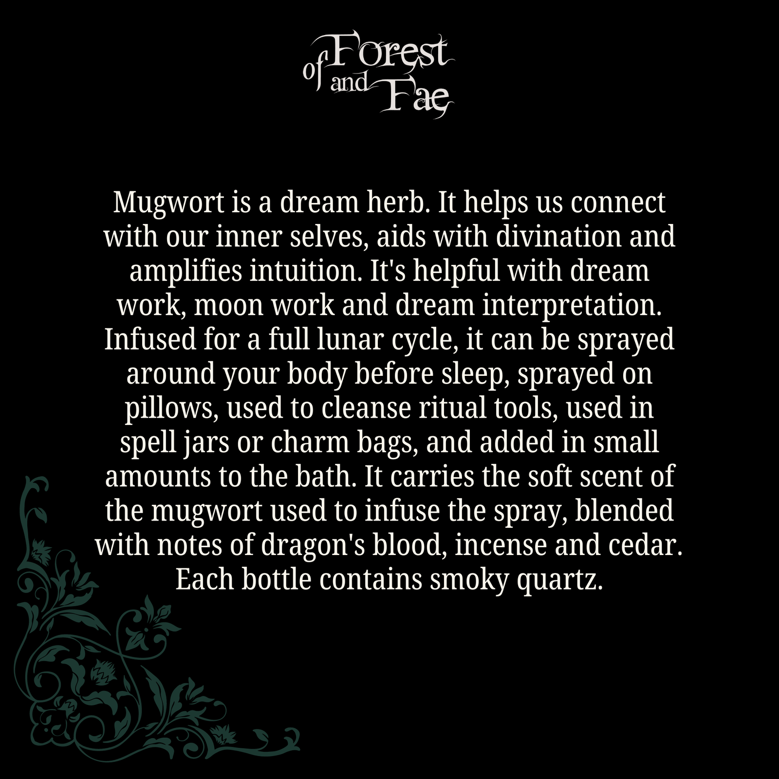 Mugwort Ritual Spray • Crystal Infused • Dreams