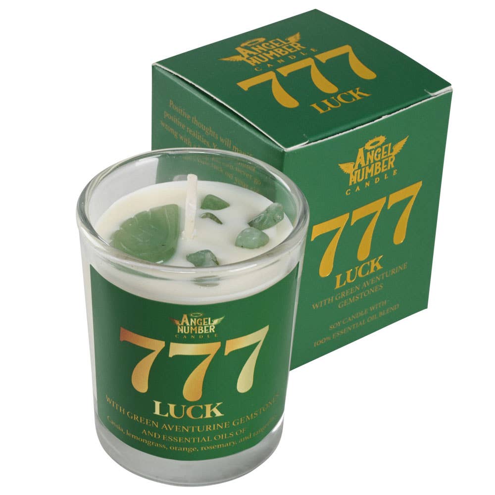 Angel Number Candle with 100% Essential Oils and Gemstones