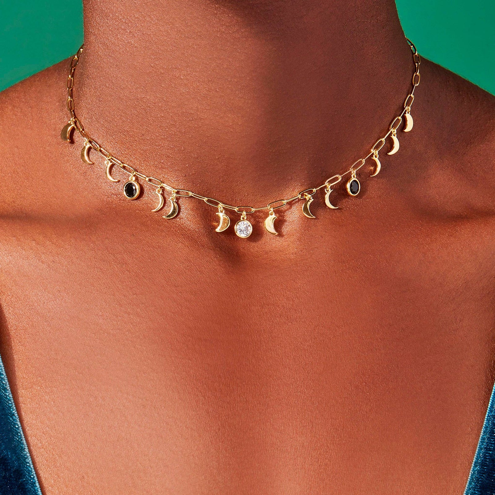 Moon Phase Necklace by Little Rooms