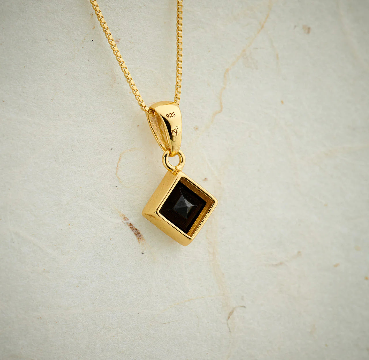 Black Spinel Everyday Gold Pendant