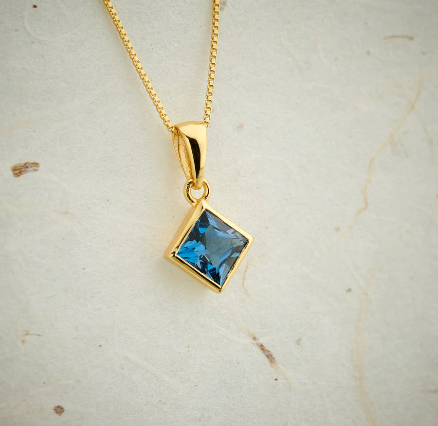 London Blue Topaz Everyday Gold Pendant