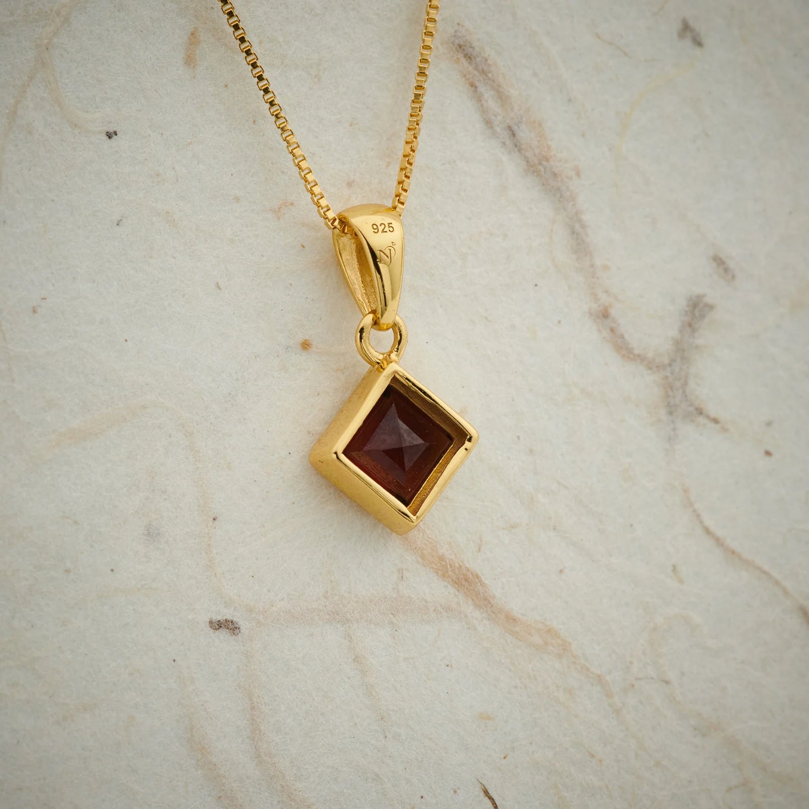 Garnet Everyday Gold Plated Pendant