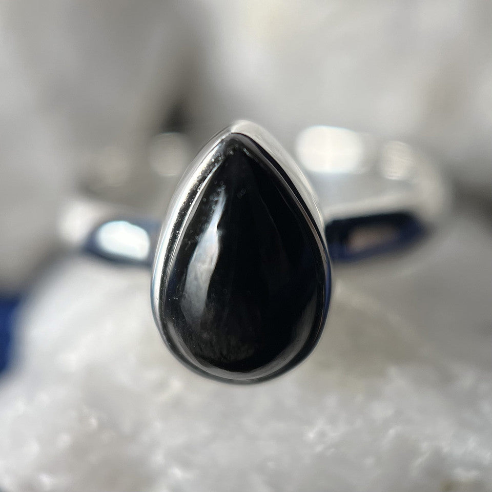 Black Star Diopside Sterling Silver Ring