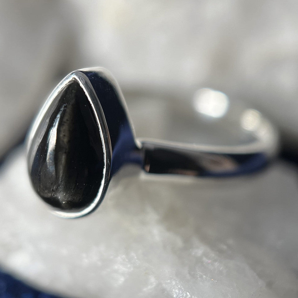 Black Star Diopside Sterling Silver Ring