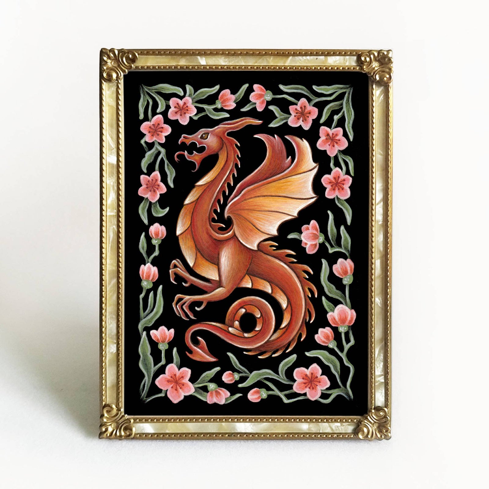 Dragon Art Print Folk Decor Print