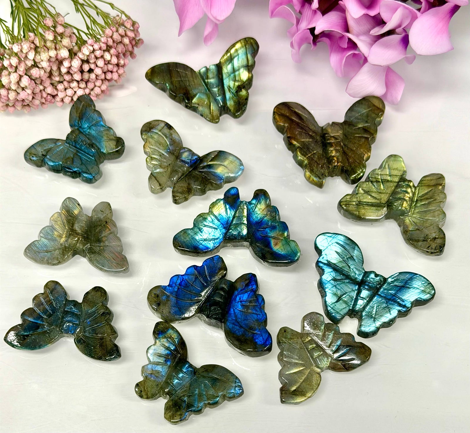 Labradorite Butterfly Carving Natural Crystal Healing Energy