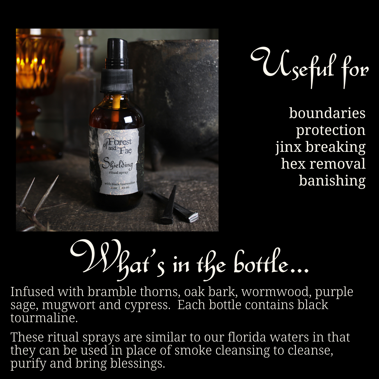 Shielding Ritual Spray • Crystal Infused • Witchcraft