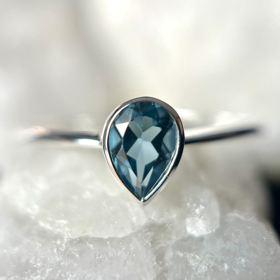 London Blue Topaz Sterling Silver Ring - Assorted Sizes