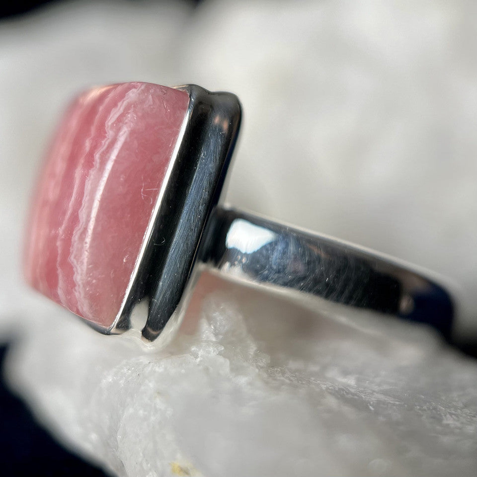 Rhodochrosite Sterling Silver Ring - Assorted Sizes