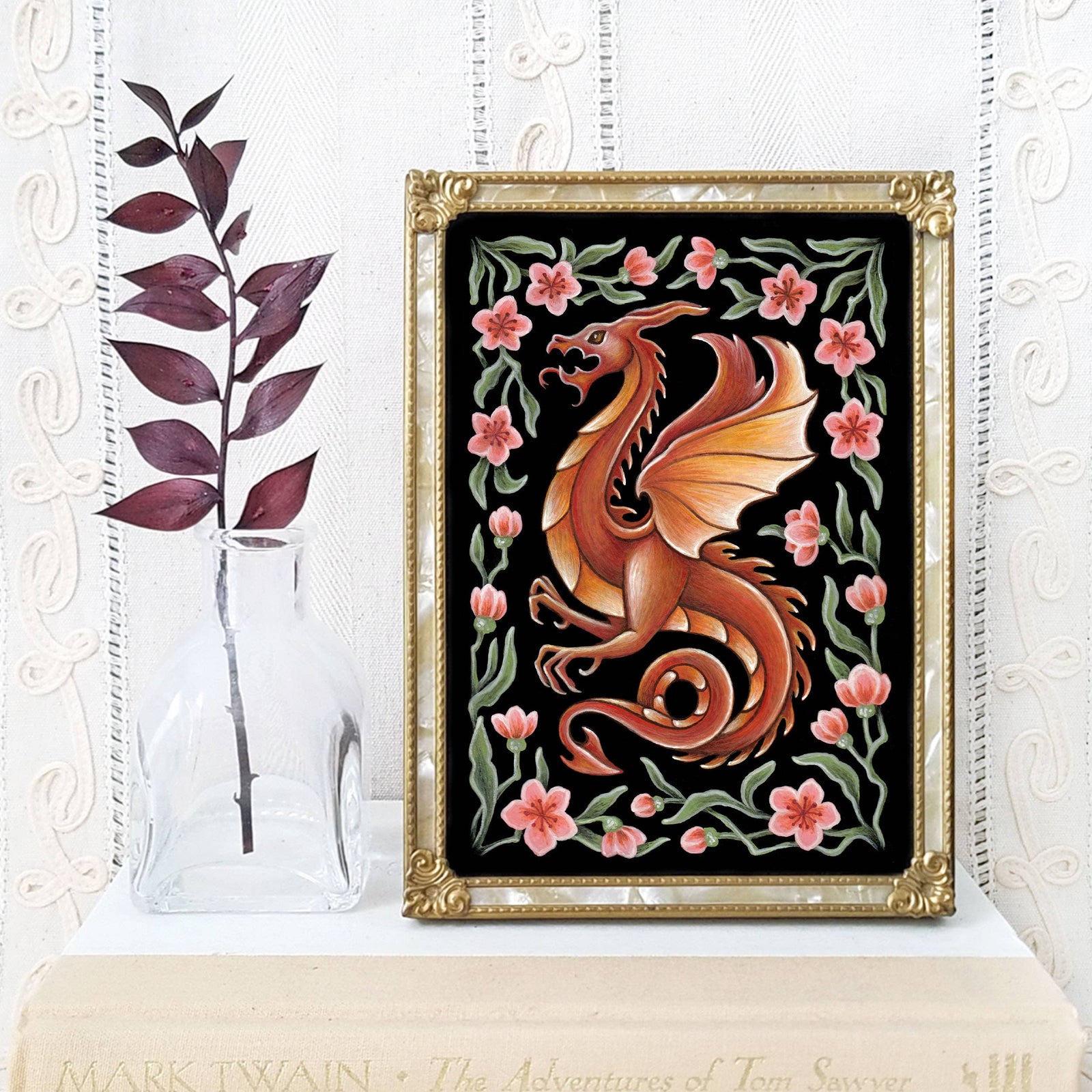 Dragon Art Print Folk Decor Print