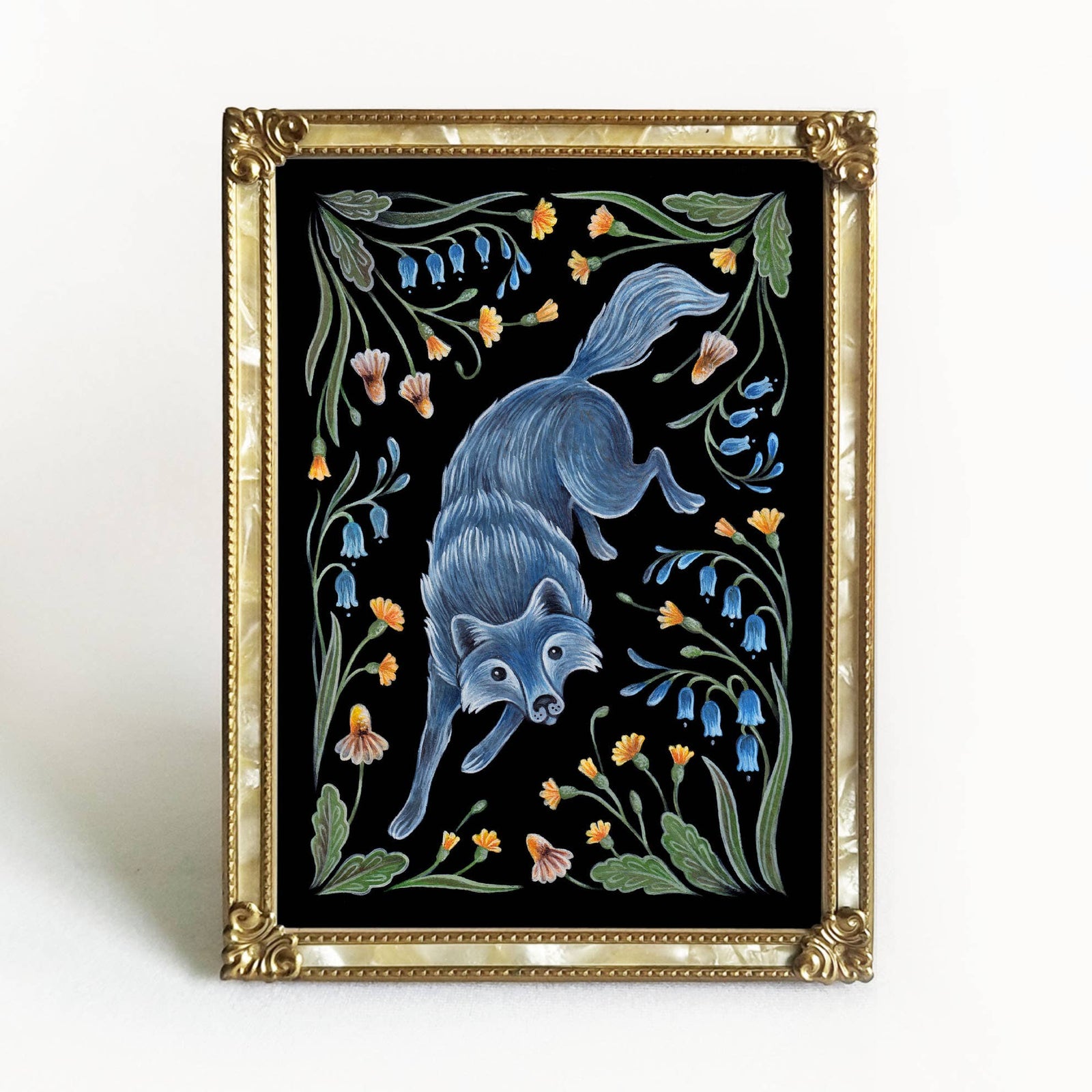 Wolf Art Print Folk Decor Print