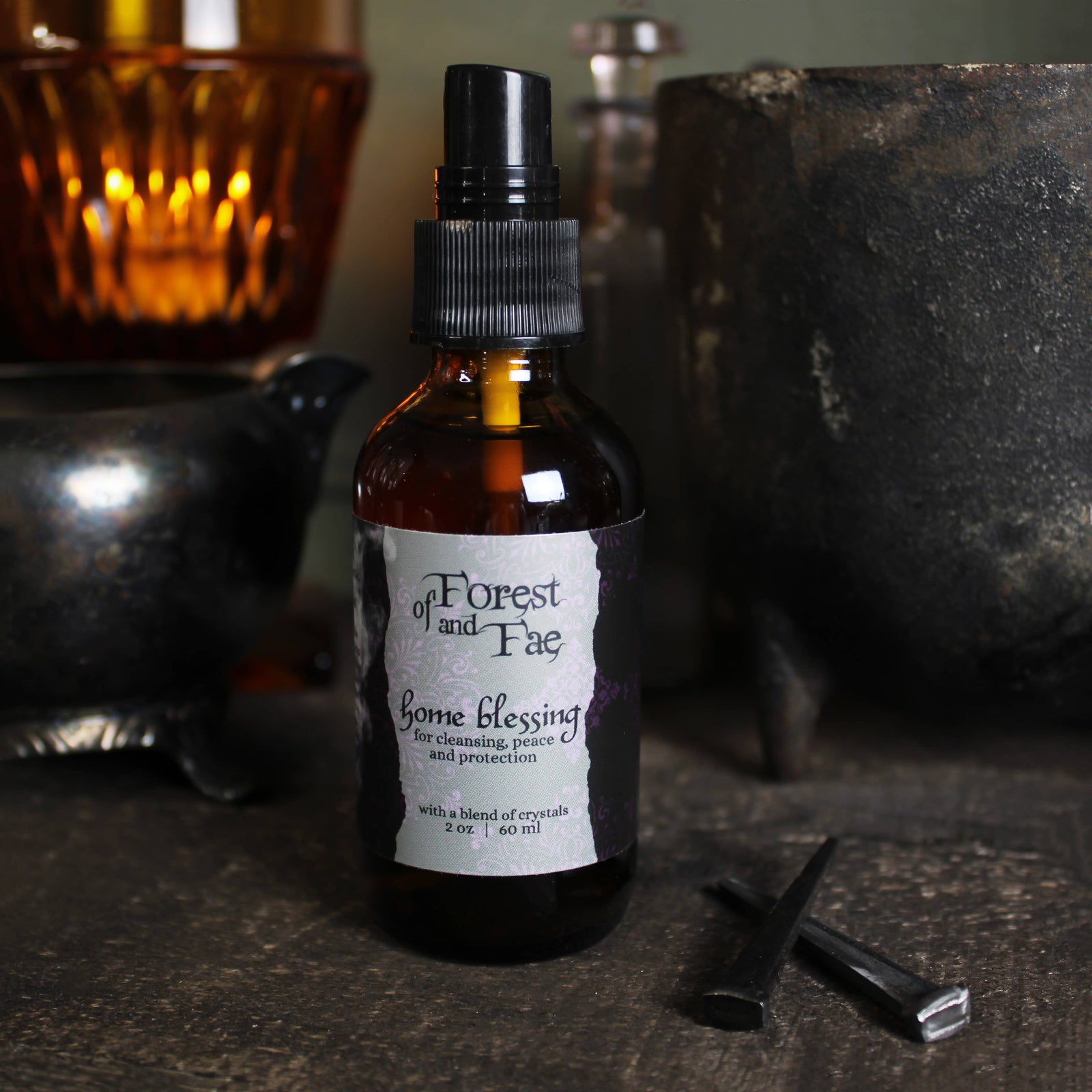 Home Blessing Cleansing Spray • Crystal Infused • Witchcraft