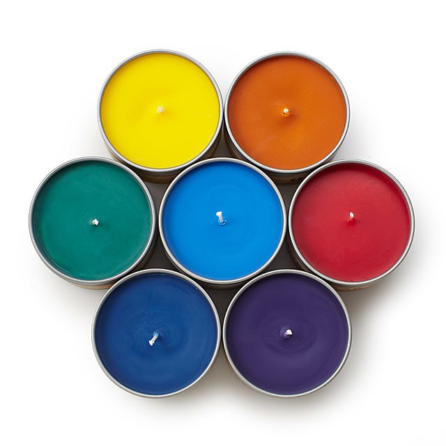 Chakra T-Light Candles - Set of 7