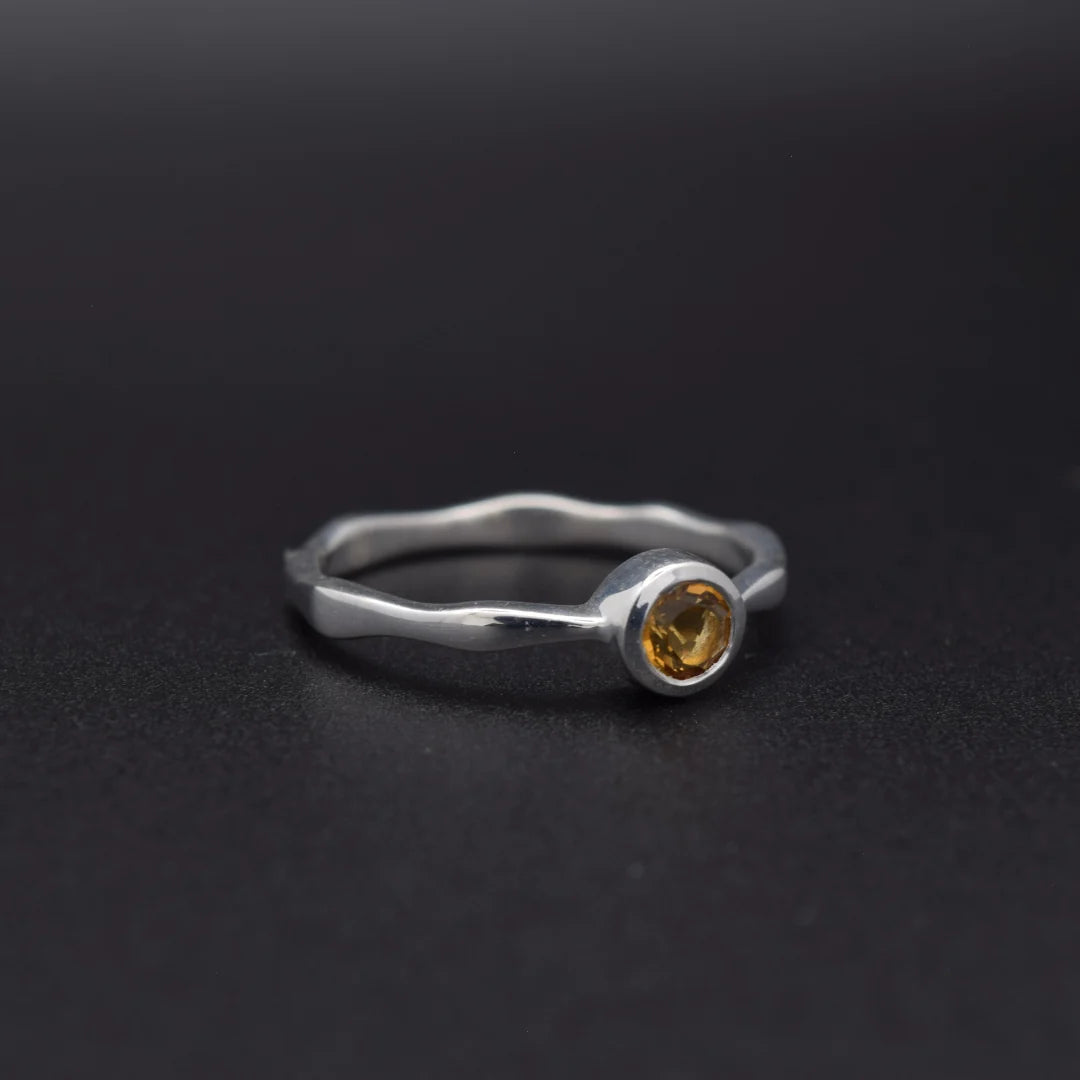 Citrine Wavy Ring | Silvaria Fine Silver Gemstone Ring