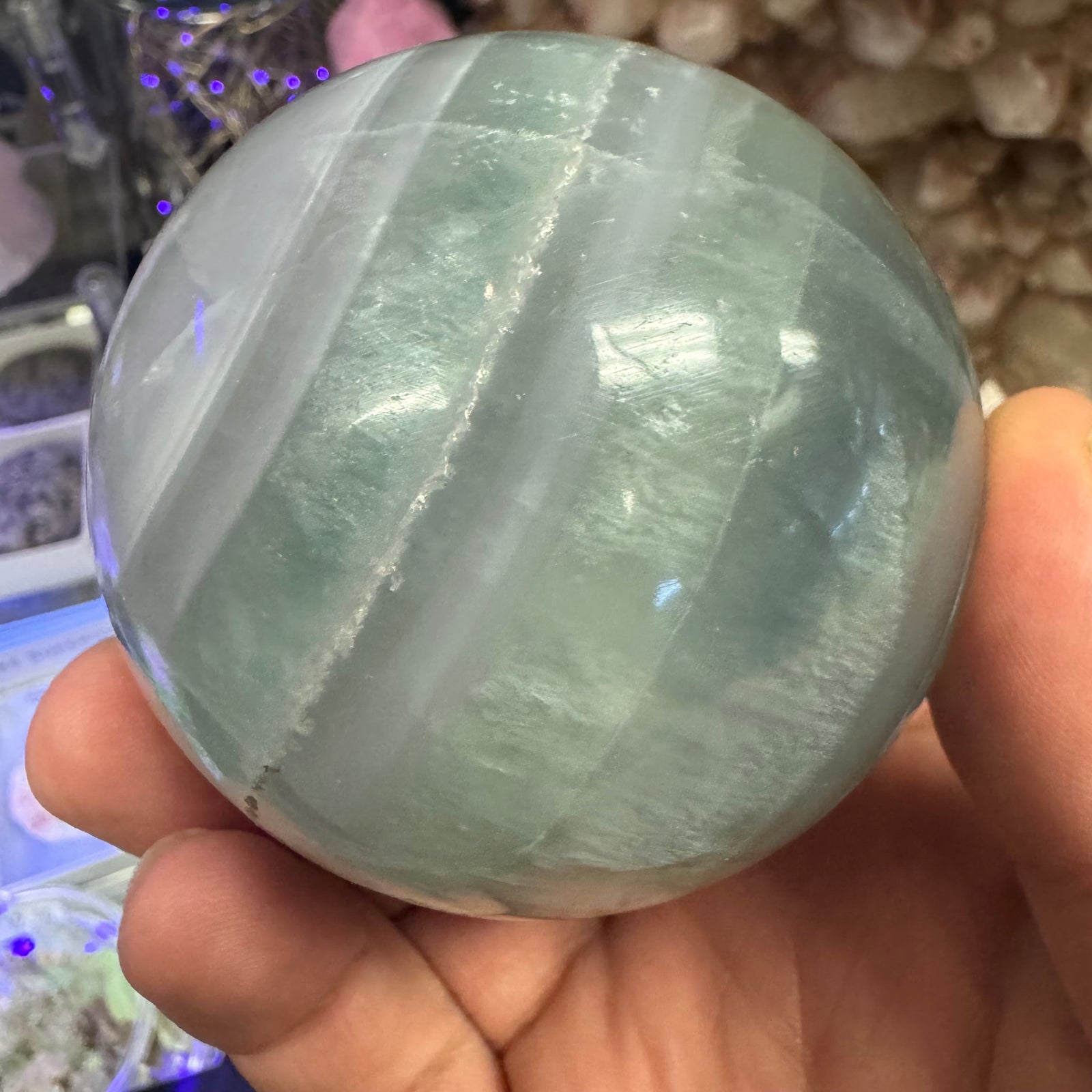 Fluorite Sphere 650g Natural Polished Crystal Ball