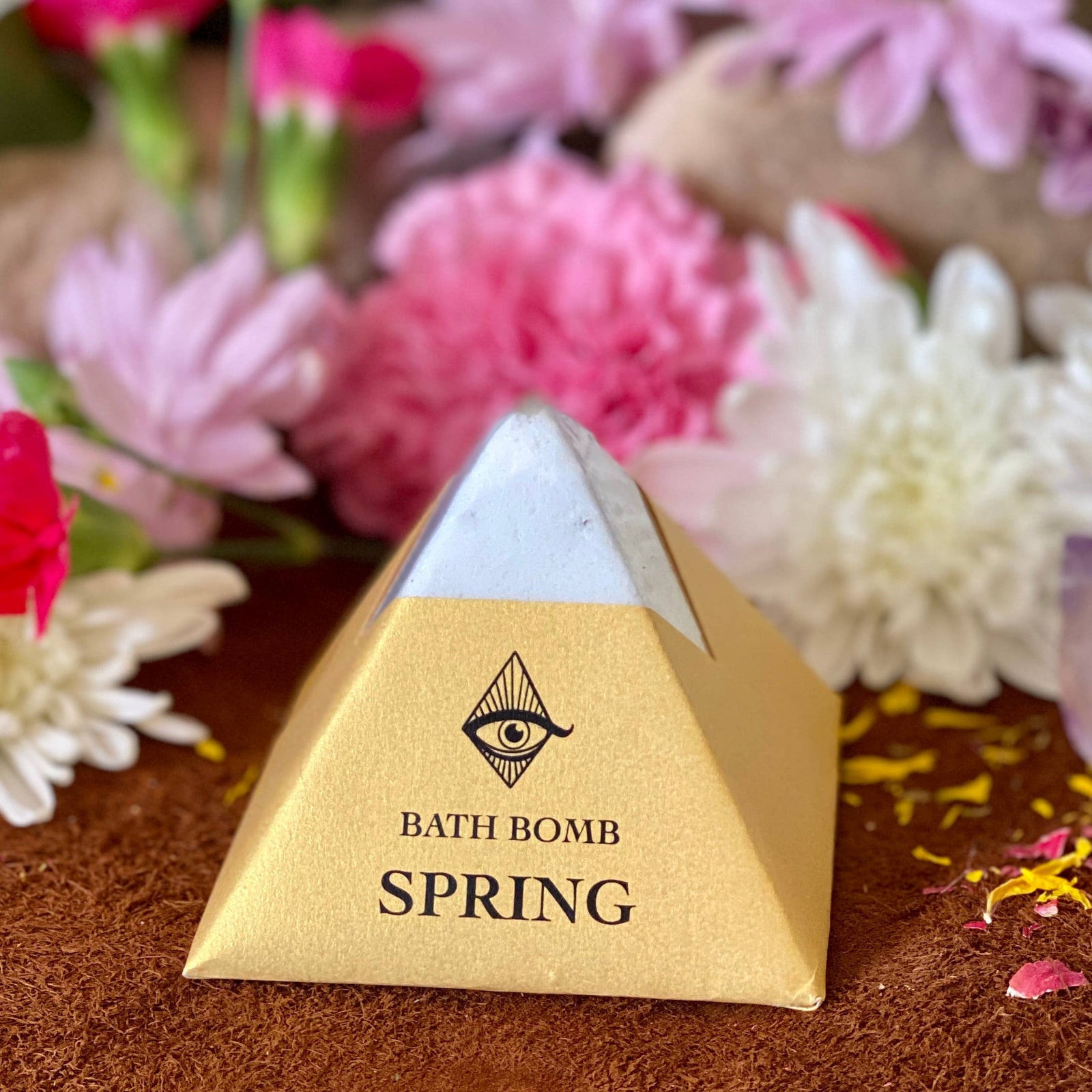 Spring Bath Bomb with Charged Crystal