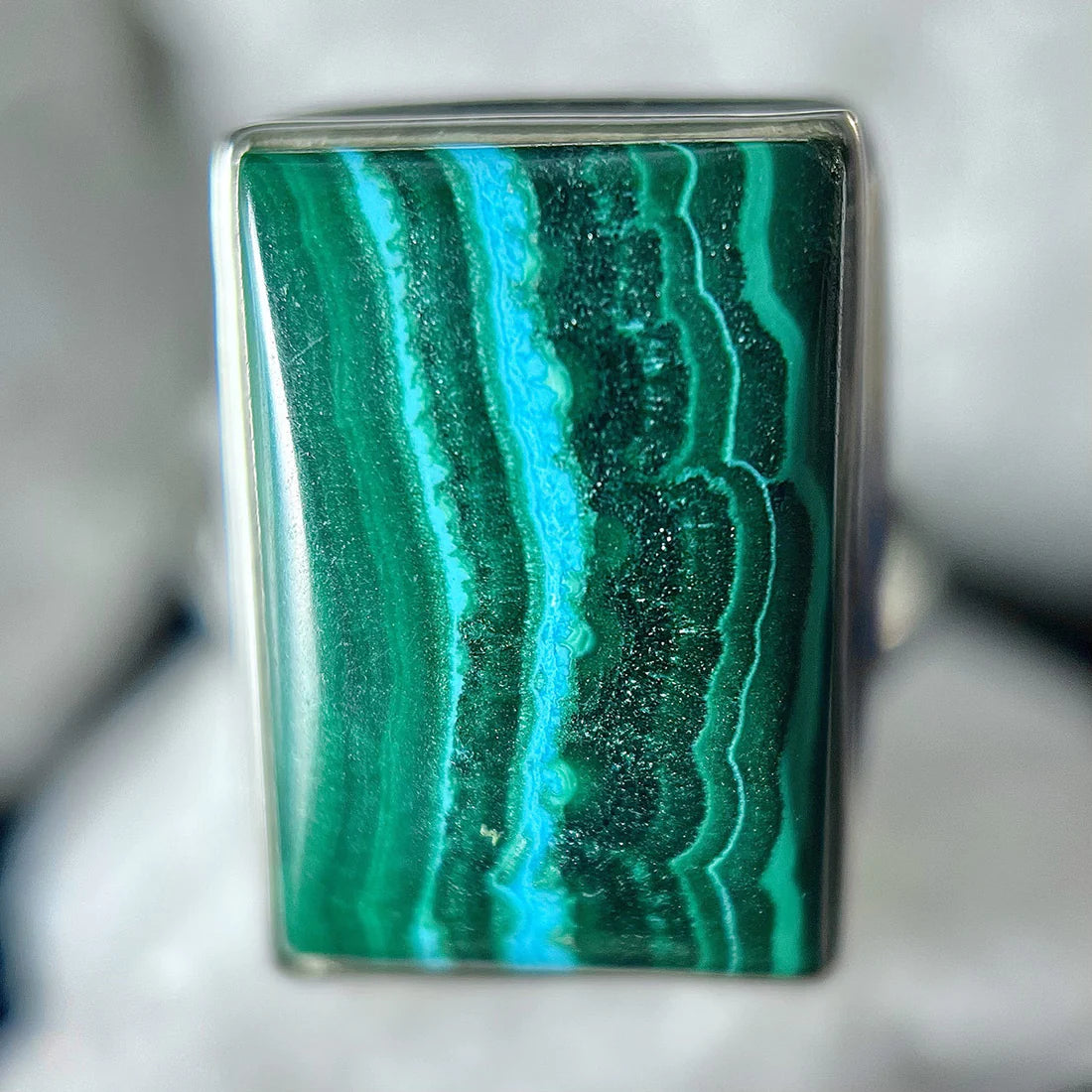 Malachite In Chrysocolla Ring