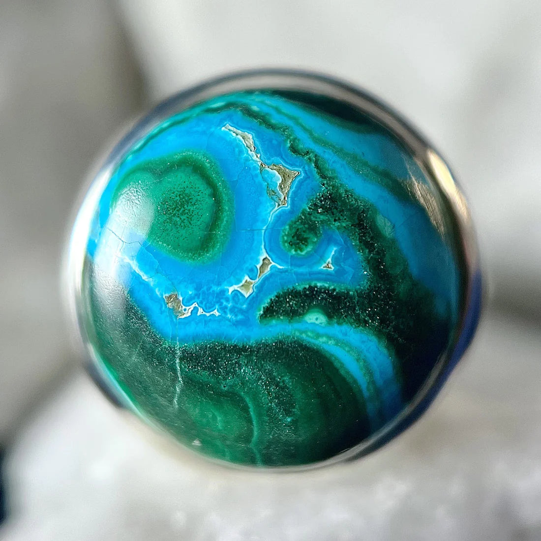 Malachite In Chrysocolla Ring
