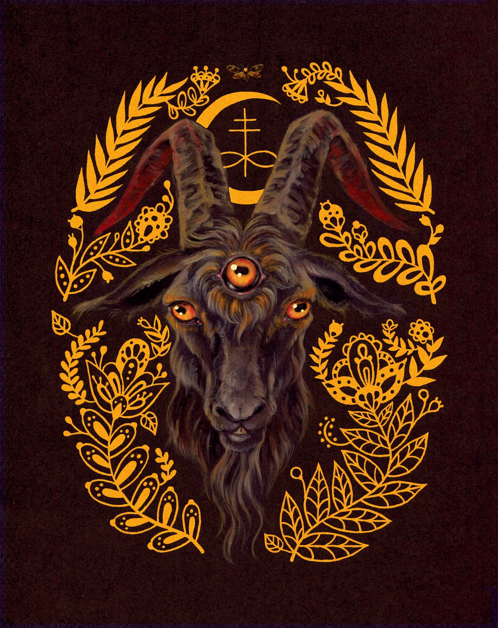 Black Goat of the Woods Print