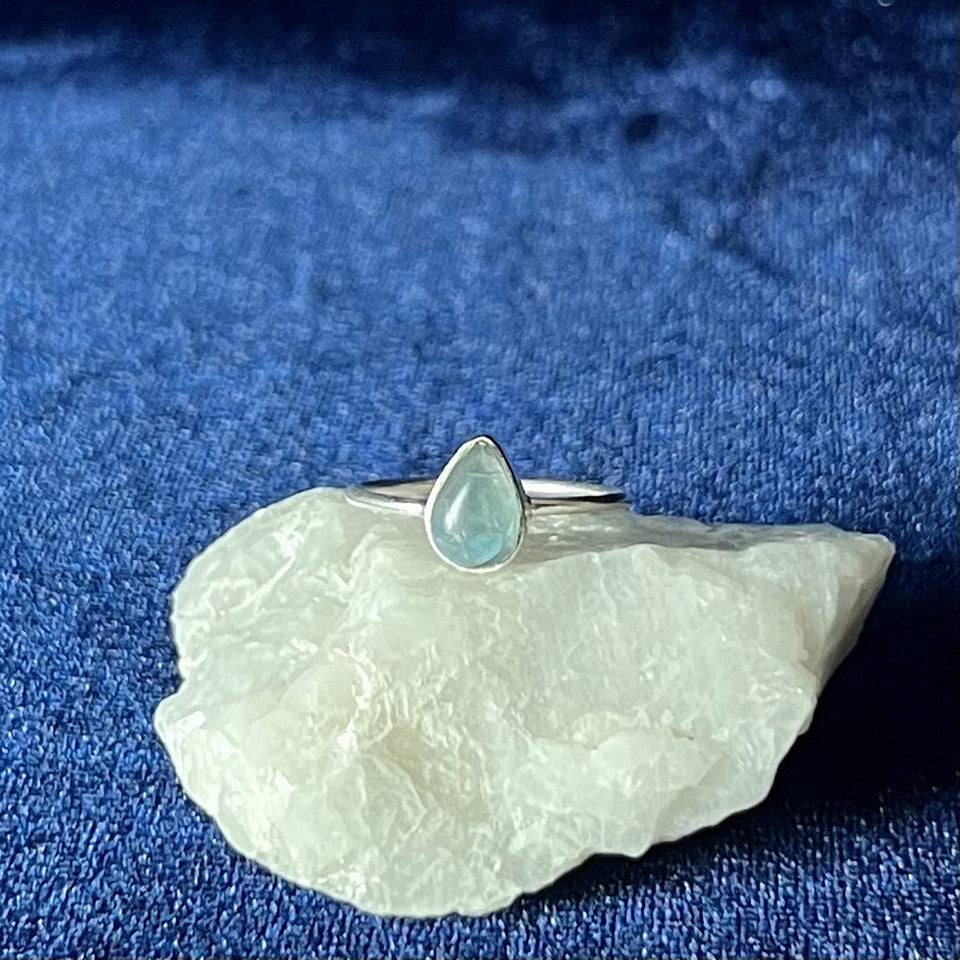 Teardrop Apatite Sterling Silver Ring
