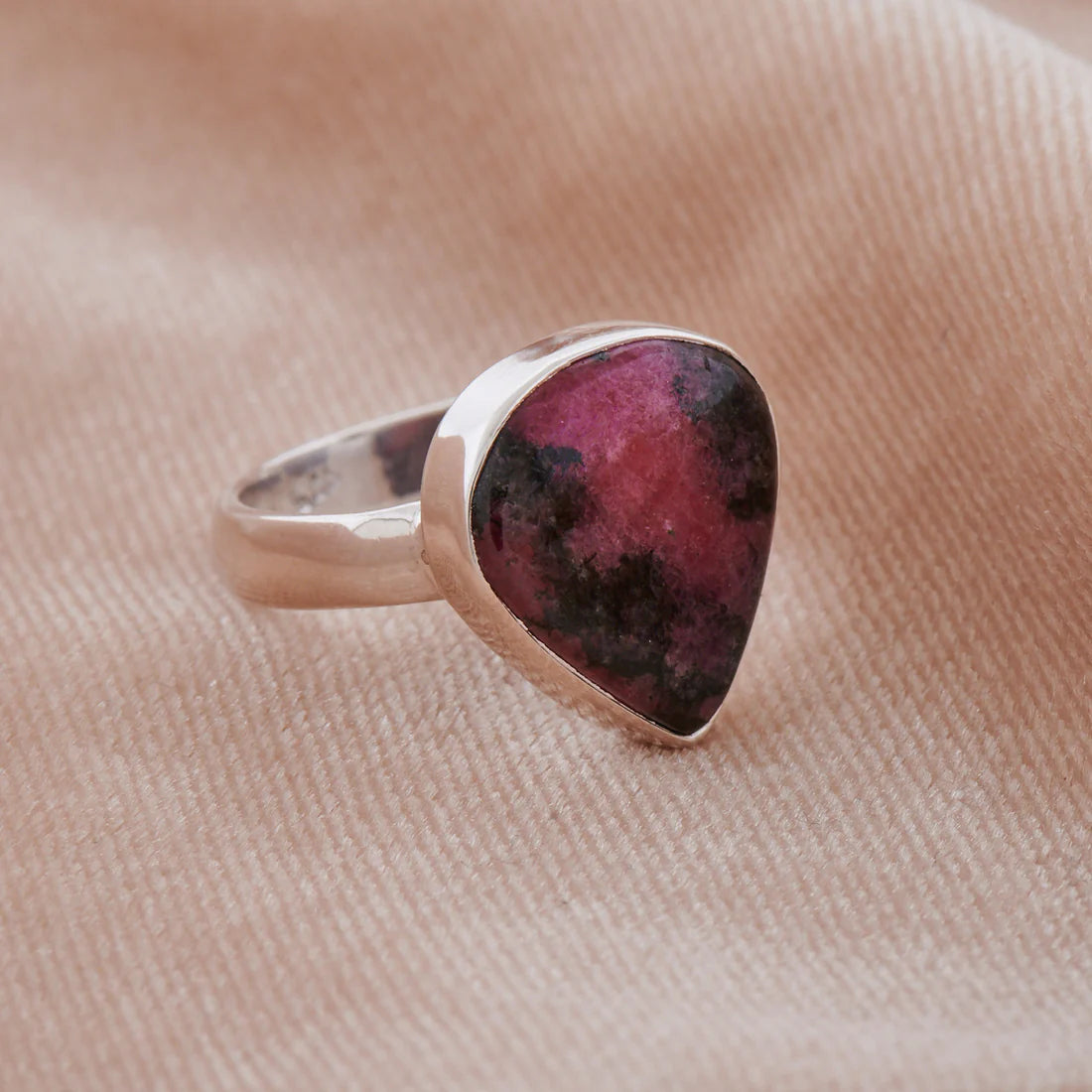 Rhodonite Ring in Sterling Silver