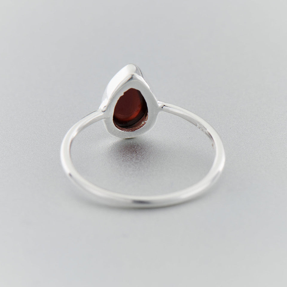 Teardrop Garnet Ring