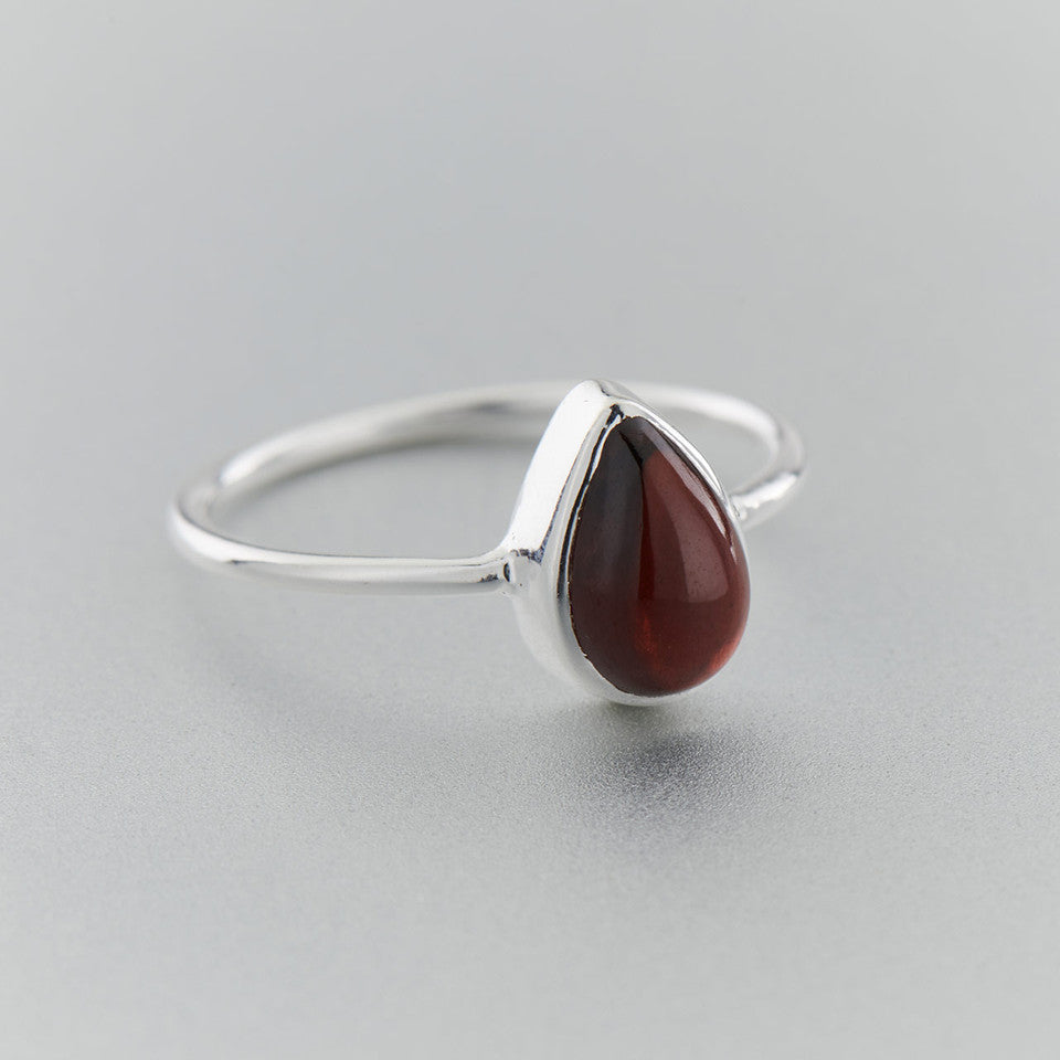 Teardrop Garnet Ring