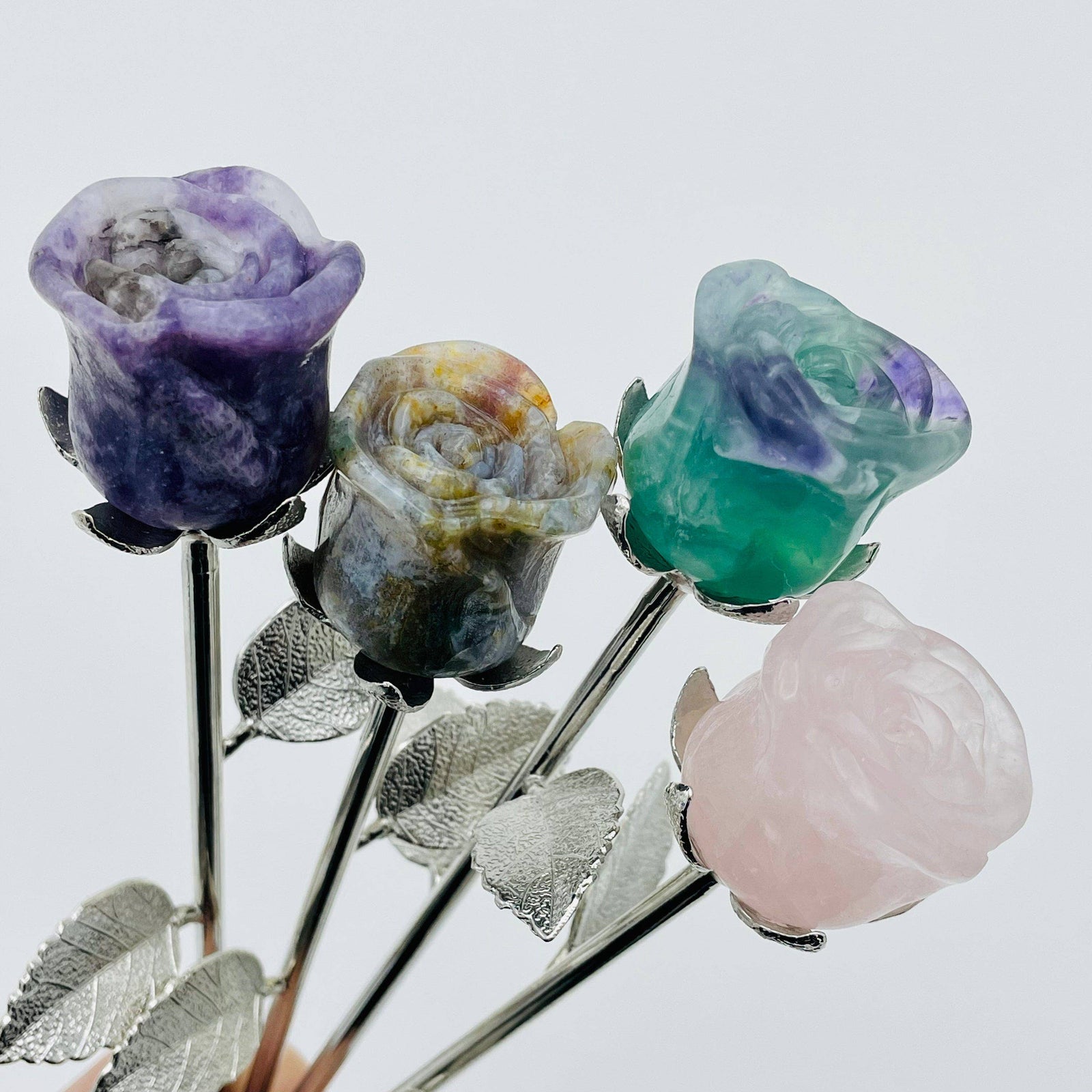 Beautiful Carved Crystal Rose Polished Gemstone