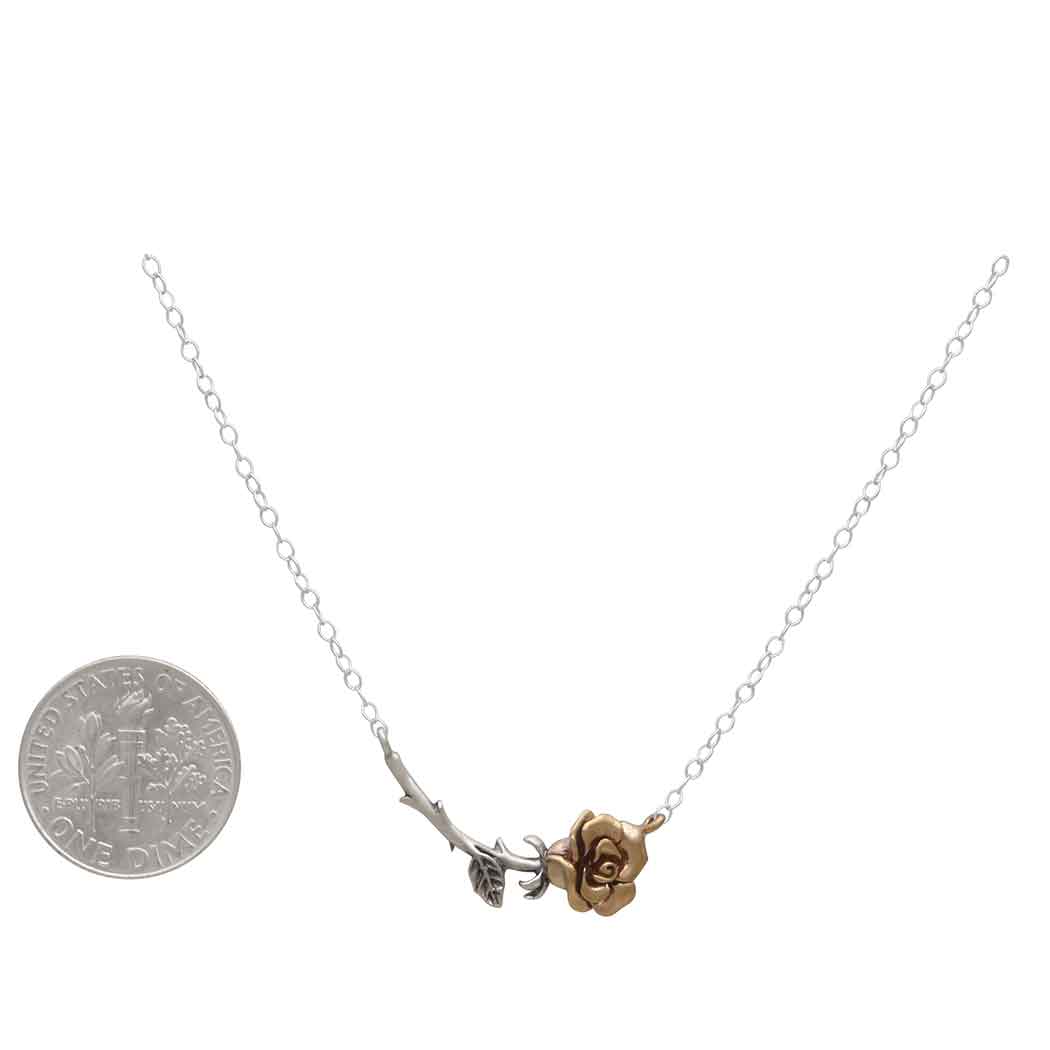 Mixed Metal Rose Festoon Necklace