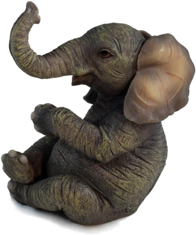 Baby Elephant Sitting With Crossed Legs Figurine